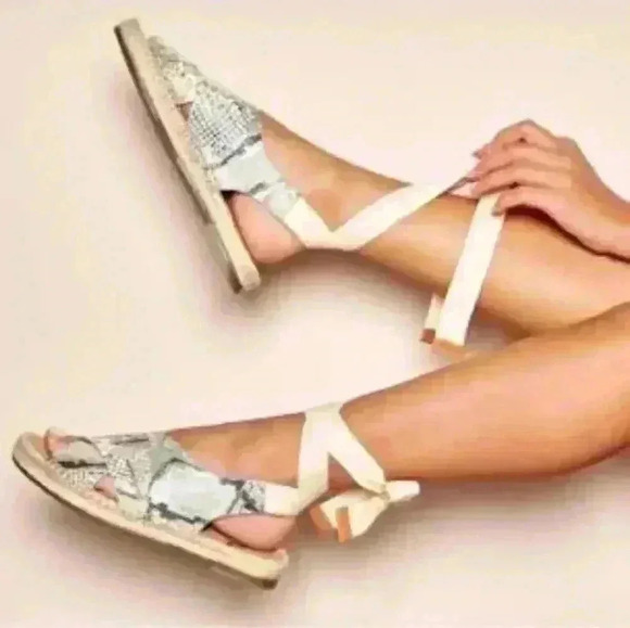 Sam Edelman Alisha snake skin print espadrille sole sandals. Size 8 - Picture 11 of 11